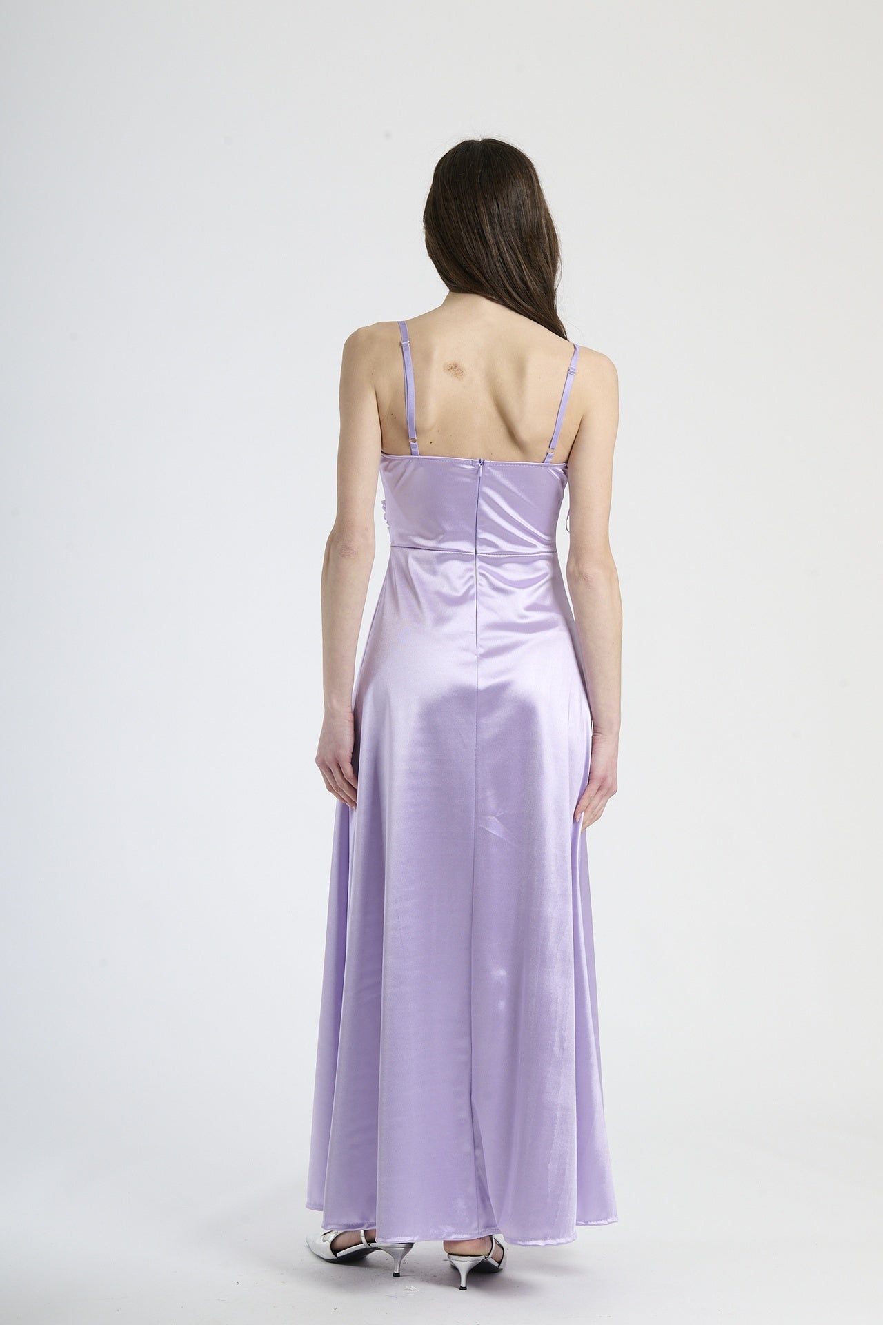 Flowing pleated suspender dress