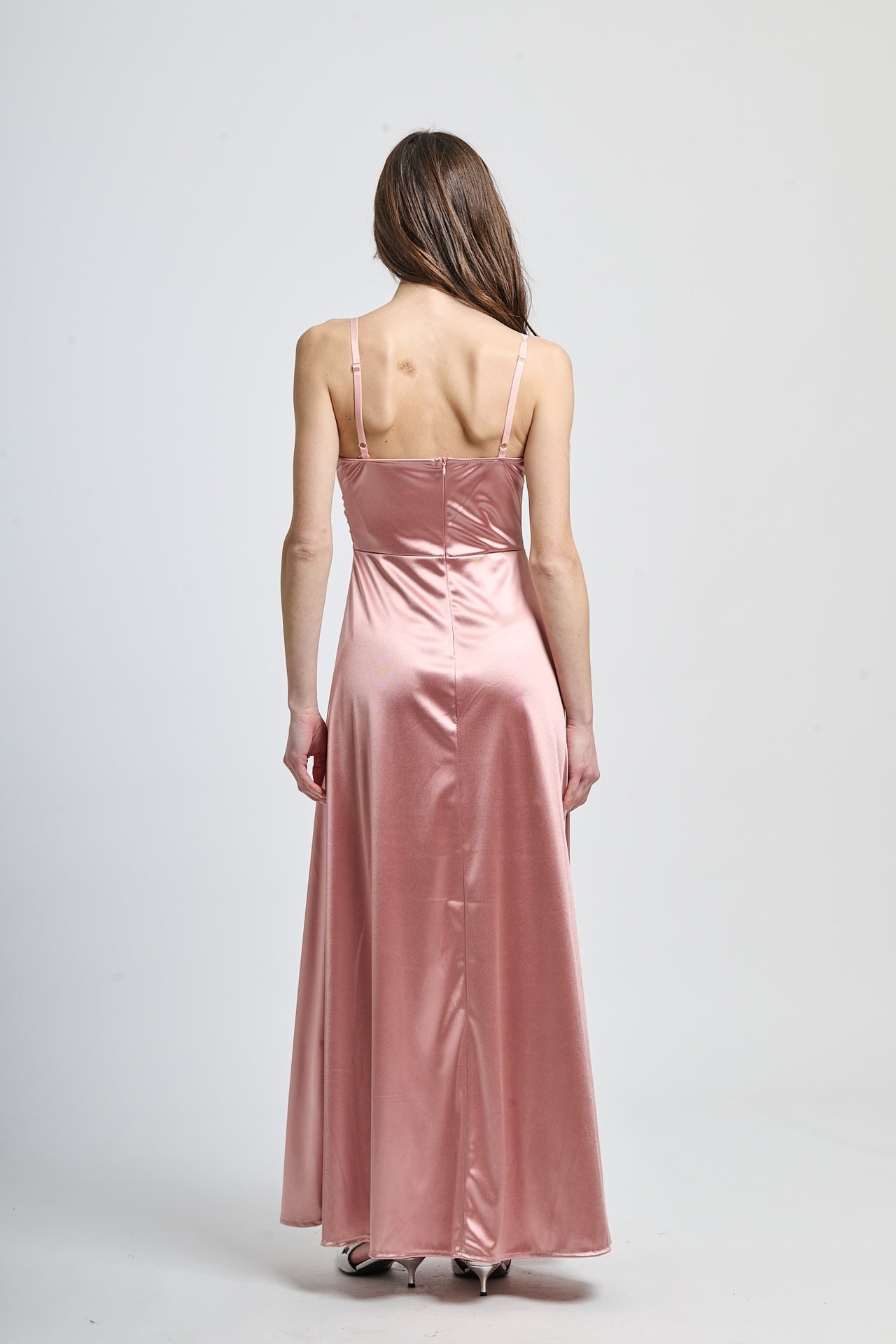Flowing pleated suspender dress