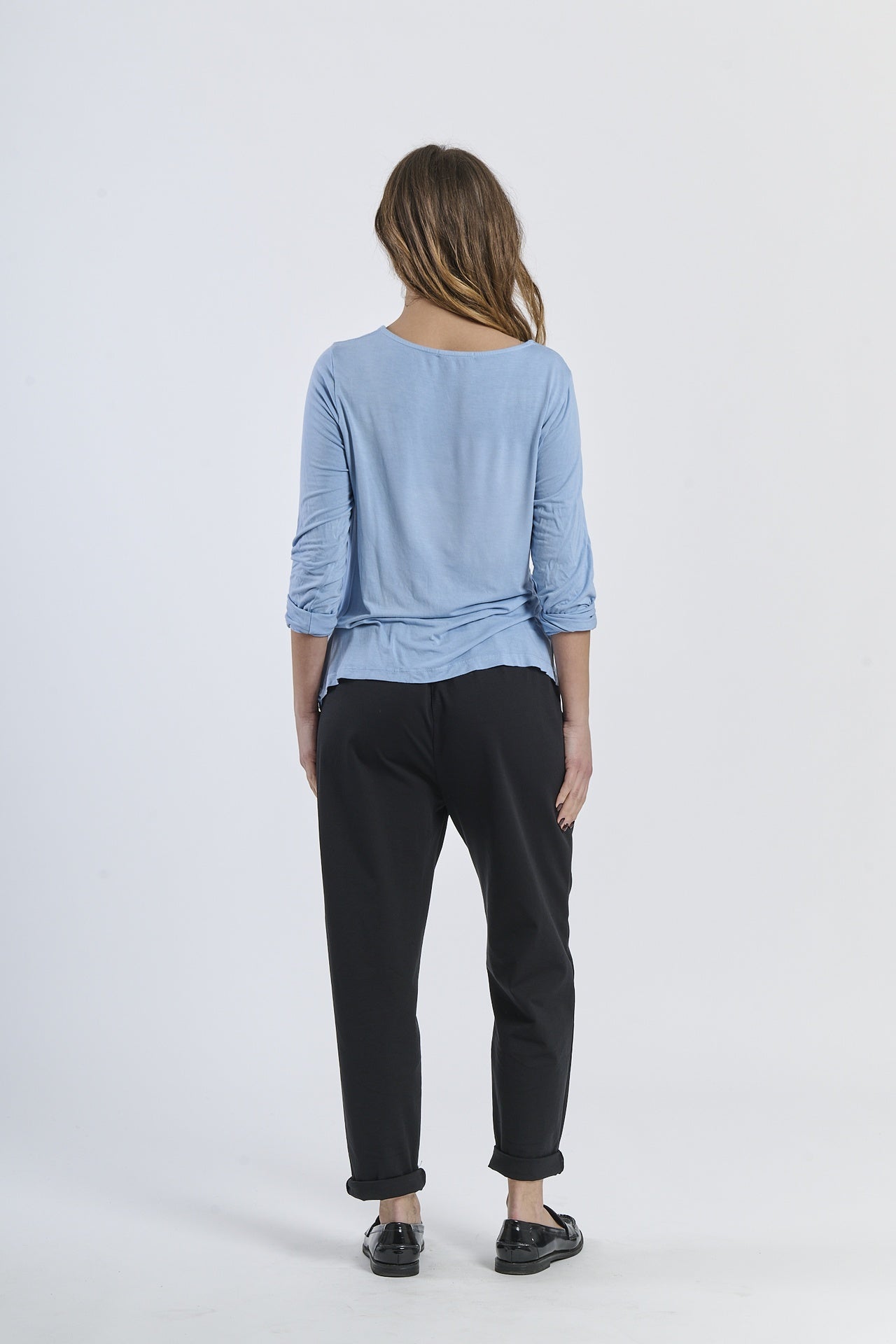 Mist Shadow Drape Ribbon Shirt