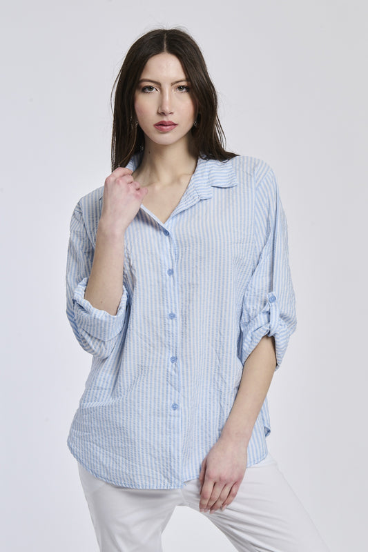 Cotton oxygen stretch micro-contoured shirt