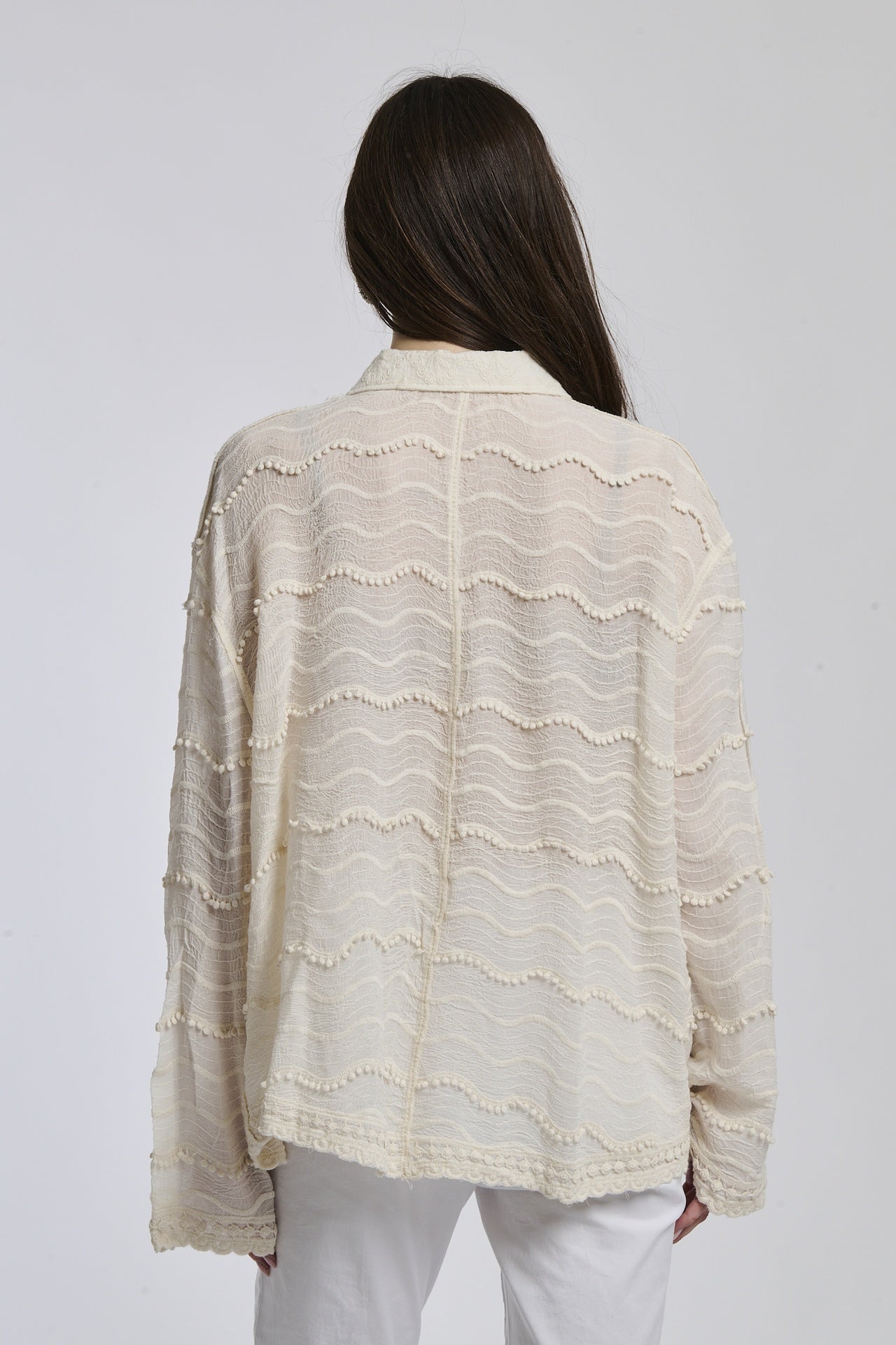 Ripple woven silhouette shirt