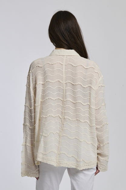 Ripple woven silhouette shirt