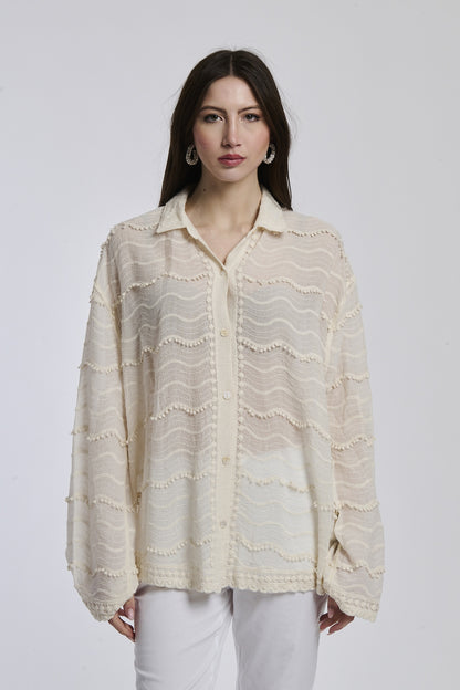 Ripple woven silhouette shirt