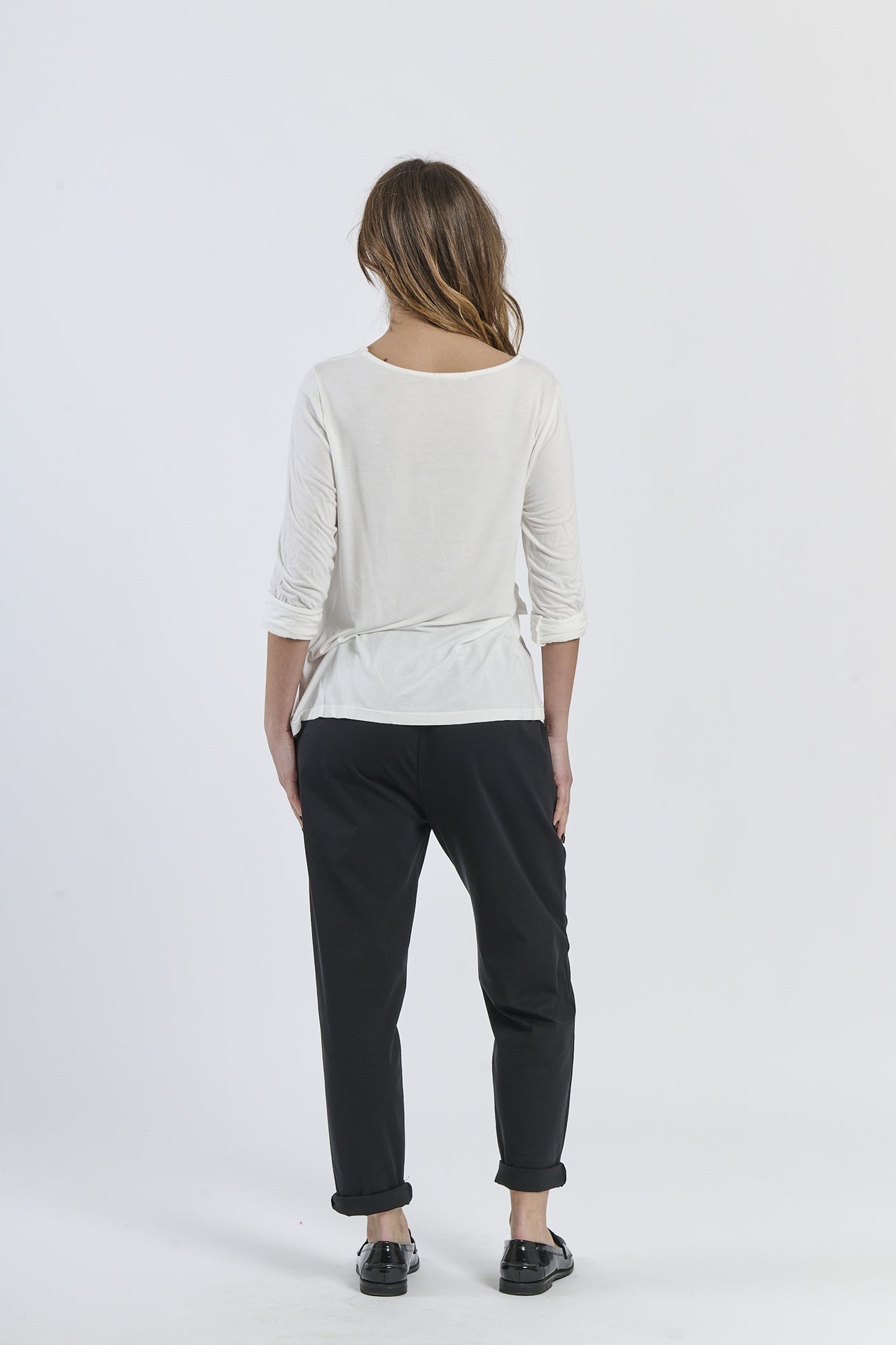 Mist Shadow Drape Ribbon Shirt