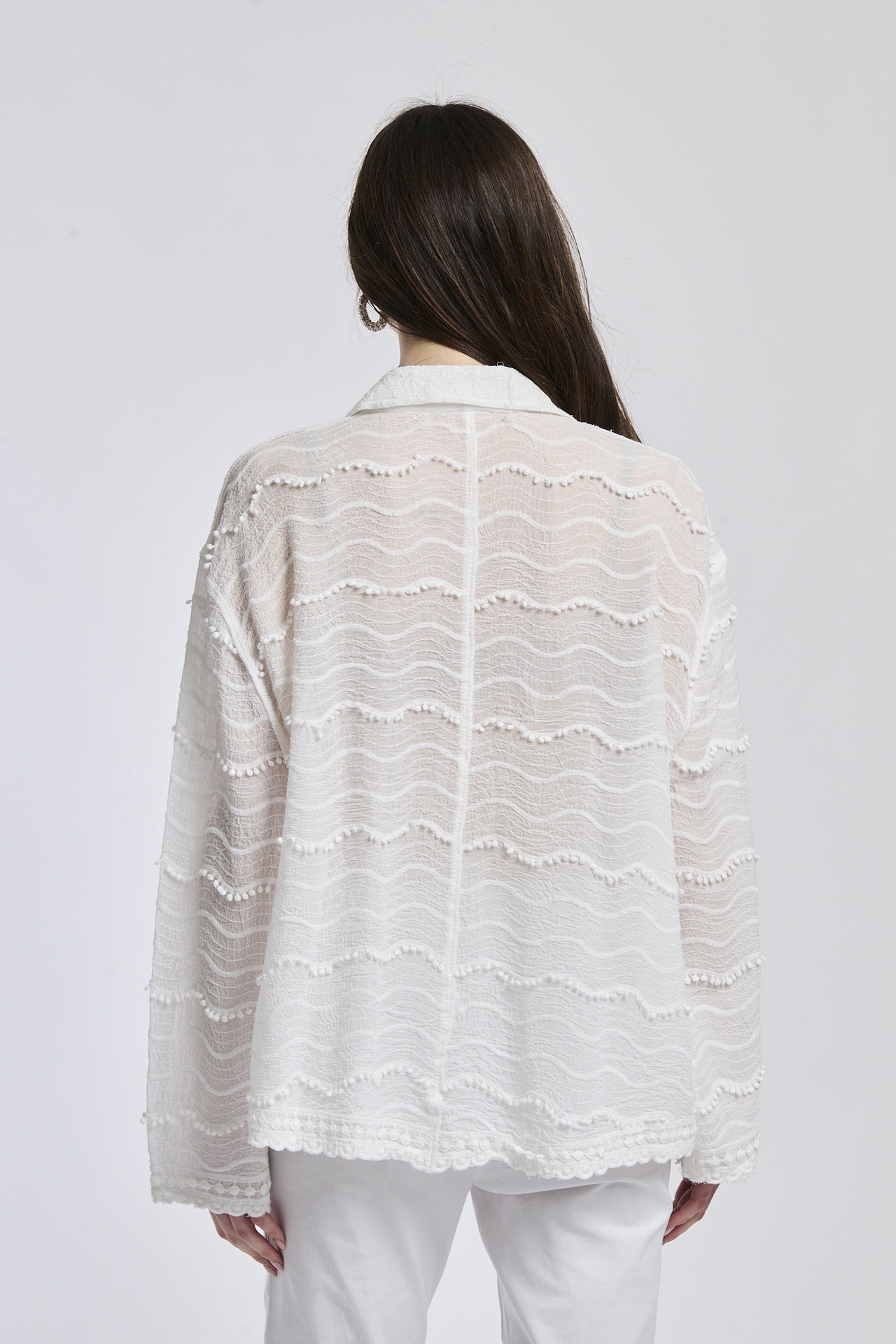 Ripple woven silhouette shirt