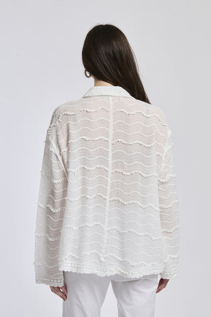 Ripple woven silhouette shirt