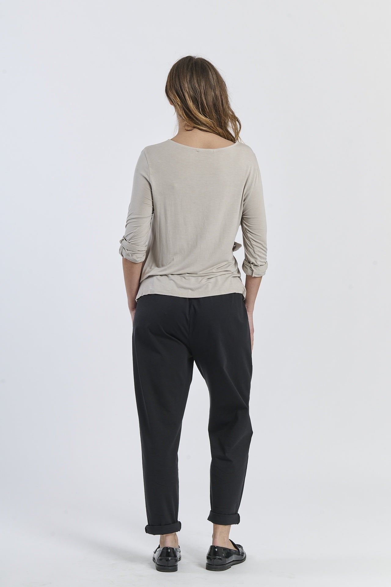 Mist Shadow Drape Ribbon Shirt