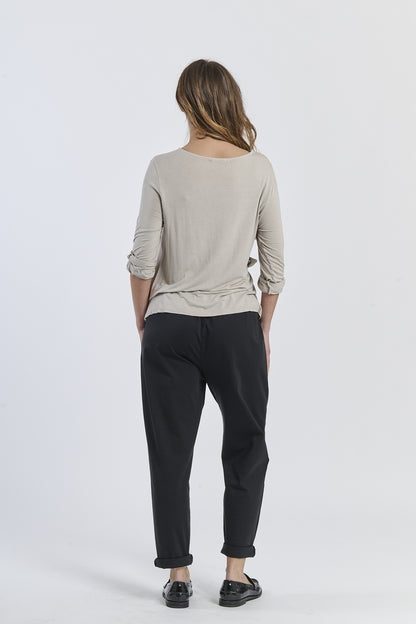Mist Shadow Drape Ribbon Shirt