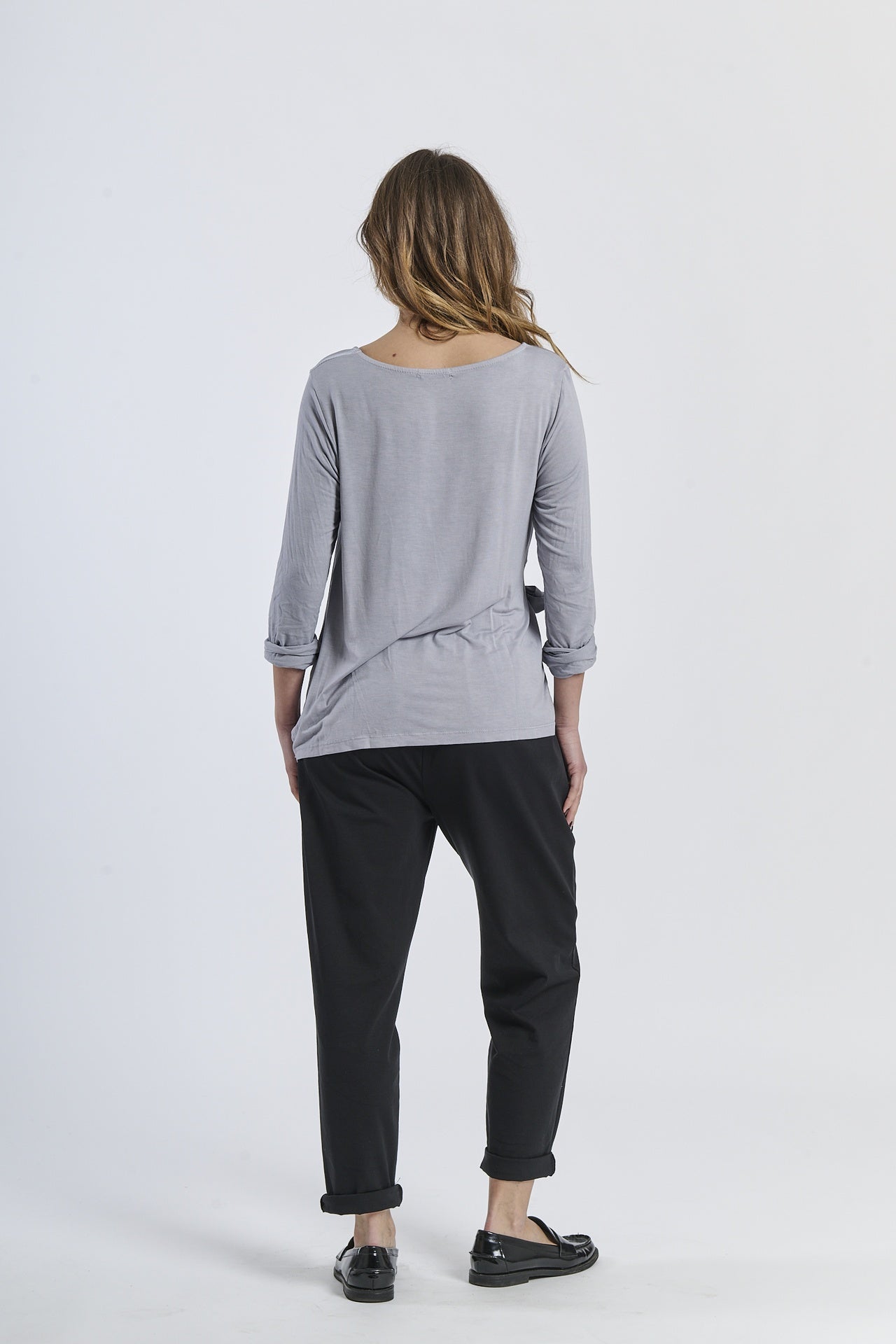 Mist Shadow Drape Ribbon Shirt