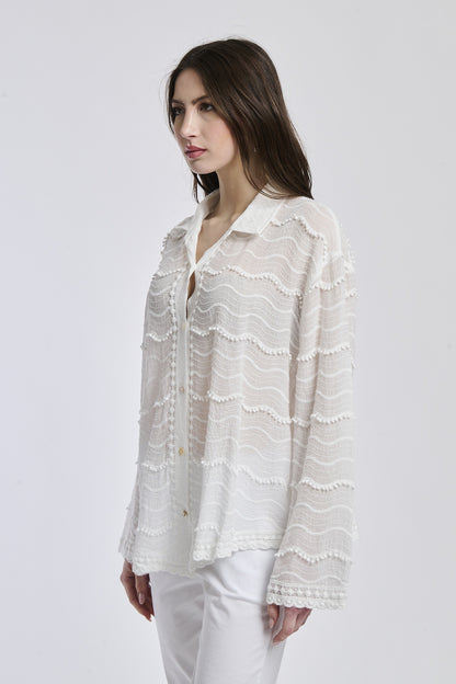 Ripple woven silhouette shirt