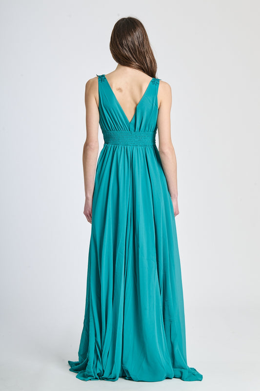 Cloud Shadow Flowing Evening Dress