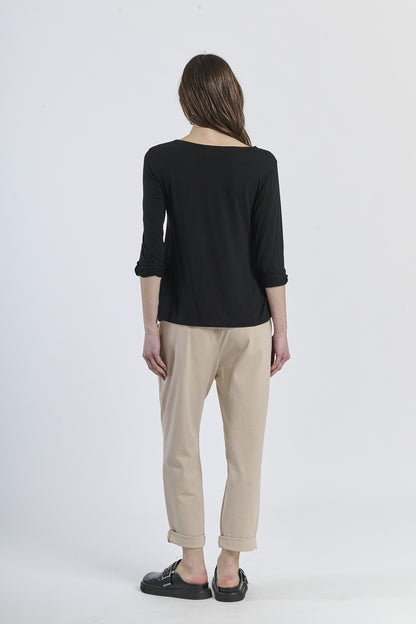 Mist Shadow Drape Ribbon Shirt