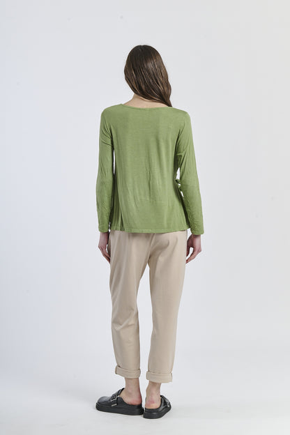 Mist Shadow Drape Ribbon Shirt