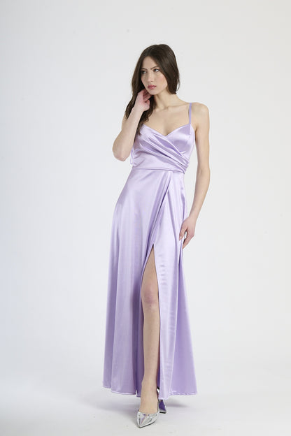 Flowing pleated suspender dress