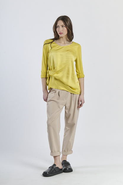 Mist Shadow Drape Ribbon Shirt